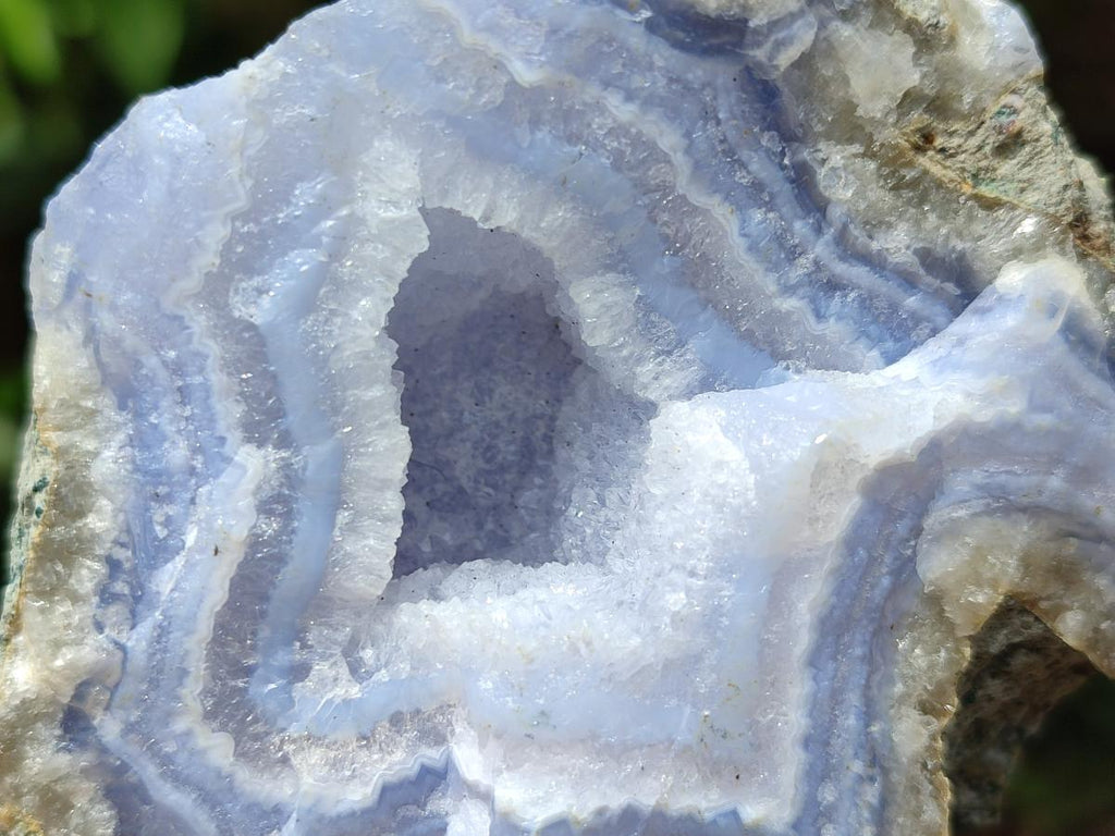 Natural Blue Lace Agate Geode Specimens x 3 From Nsanje, Malawi