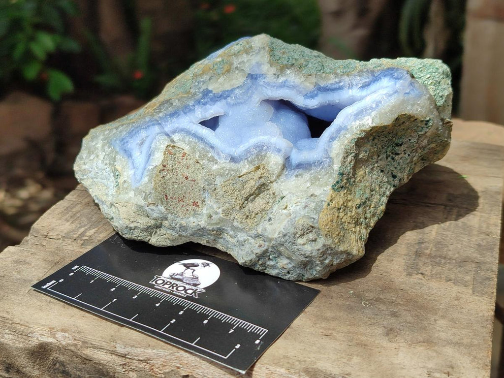 Natural Blue Lace Agate Geode Specimens x 3 From Nsanje, Malawi
