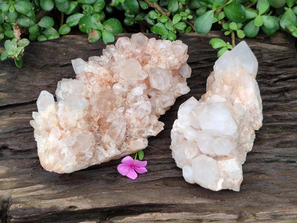 Natural Candle Quartz Clusters x 2 From Antsirabe, Madagascar
