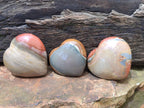 Polished Polychrome Jasper Hearts x 6 From NW Coast, Madagascar