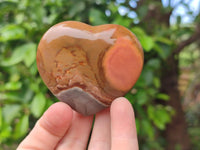 Polished Polychrome Jasper Hearts x 6 From NW Coast, Madagascar