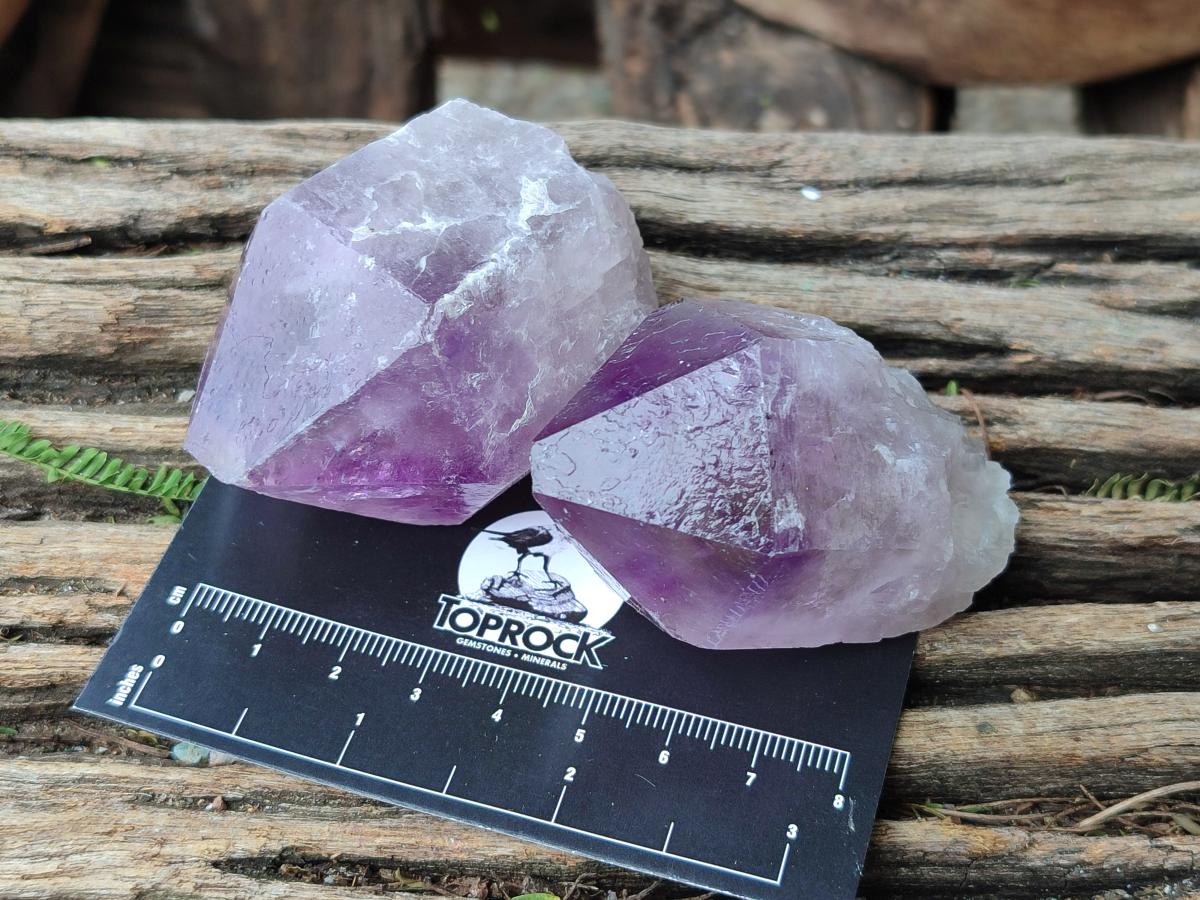 Natural Jacaranda Amethyst Single Crystals x 12 From Mumbwa, Zambia