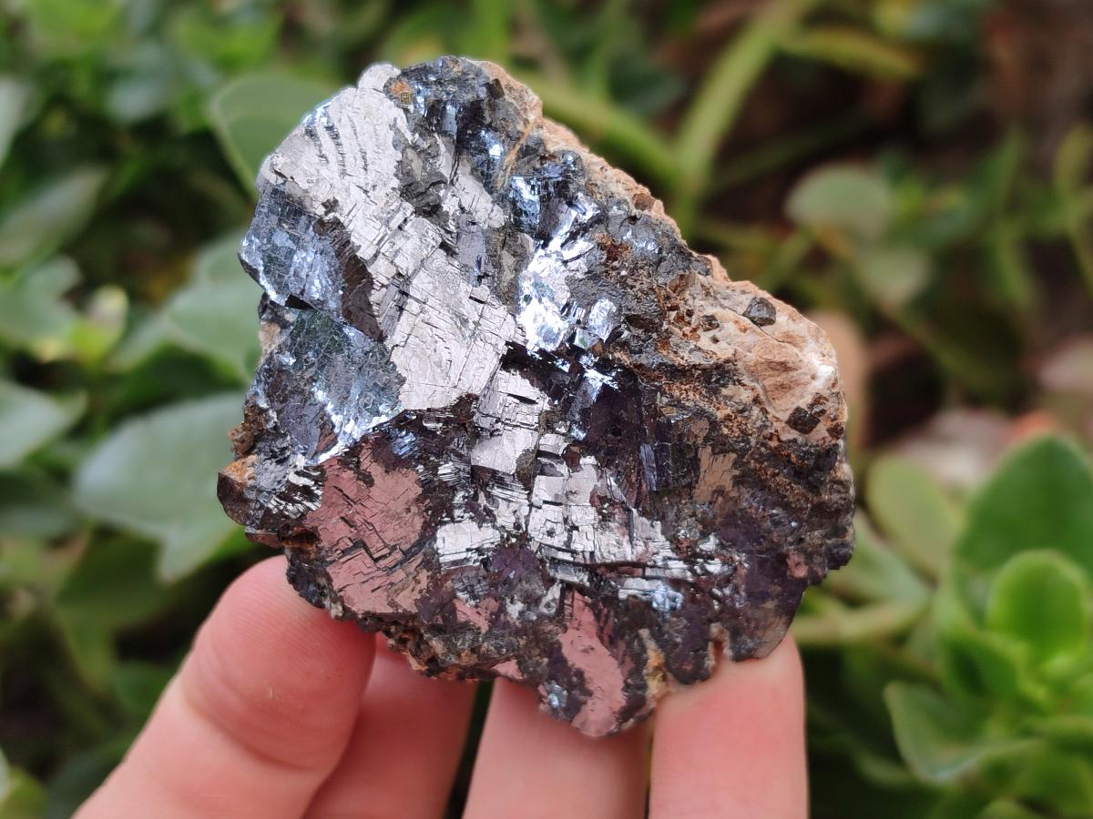 Natural Bright Silver Lead Galena Cobbed Specimens x 6 From Kaokoveld, Namibia