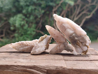 Natural Drusy Quartz Coated Spearhead Calcite Specimens x 35 From Albert's Mountain, Lesotho
