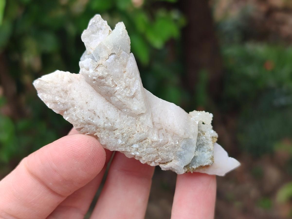Natural Drusy Quartz Coated Spearhead Calcite Specimens x 35 From Albert's Mountain, Lesotho
