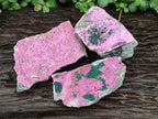 Natural Salrose Cobaltion Dolomite Specimens with Malachite x 3 From Kakanda, Congo