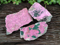 Natural Salrose Cobaltion Dolomite Specimens with Malachite x 3 From Kakanda, Congo