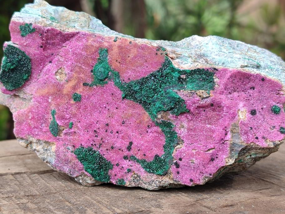 Natural Salrose Cobaltion Dolomite Specimens with Malachite x 3 From Kakanda, Congo