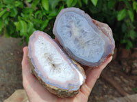Polished On One Side Red Shashe River Agate Nodules x 4 From Shashe River, Zimbabwe