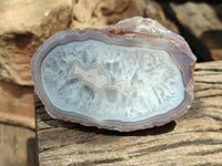 Polished On One Side Red Shashe River Agate Nodules x 4 From Shashe River, Zimbabwe