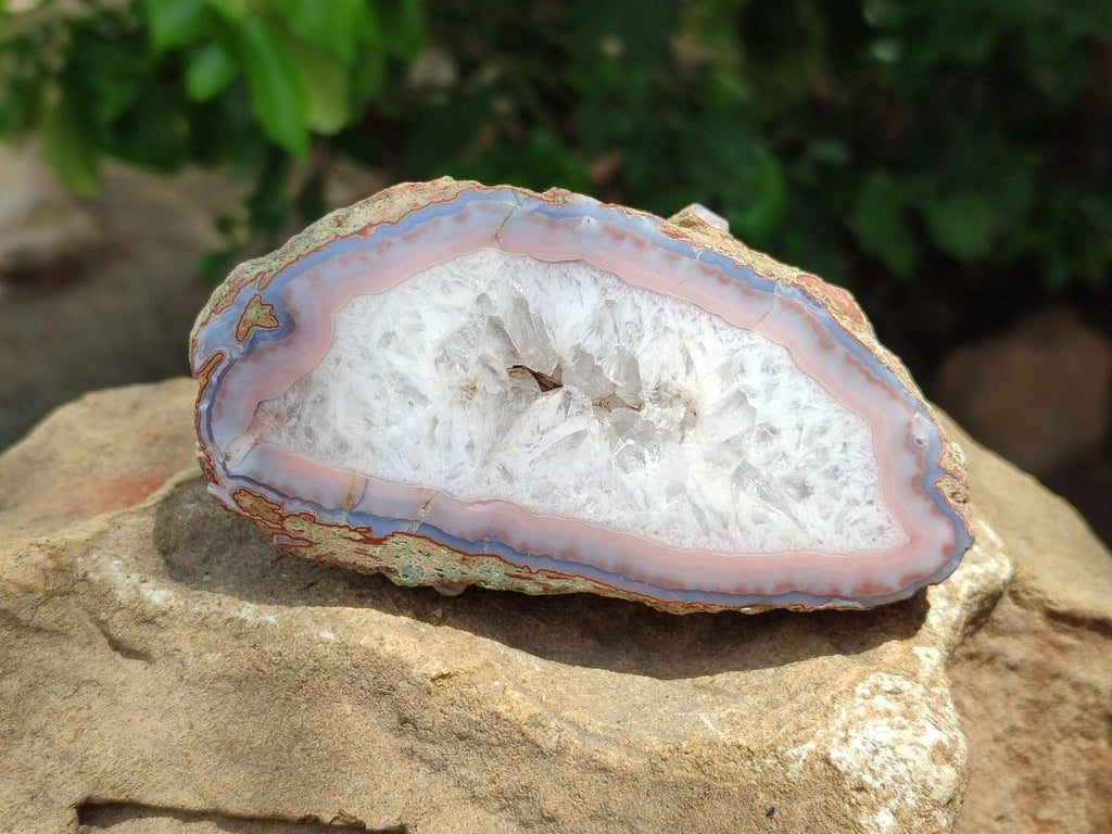 Polished On One Side Red Shashe River Agate Nodules x 4 From Shashe River, Zimbabwe
