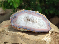 Polished On One Side Red Shashe River Agate Nodules x 4 From Shashe River, Zimbabwe