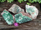 Natural Drusy Coated Malachite On Dolomite Specimens x 4 From Lupoto Mine, Congo