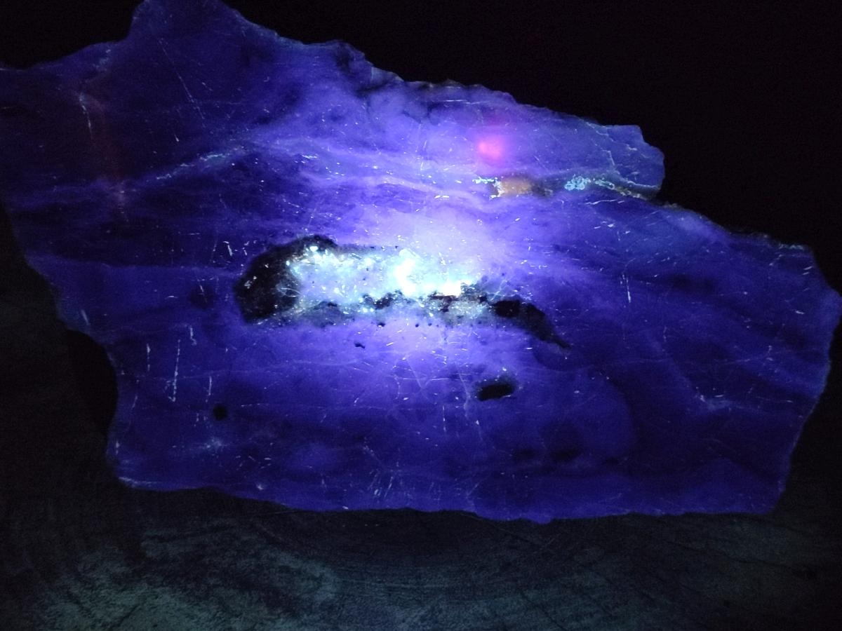 Polished Large Watermelon Fluorite Slice x 1 From Uis, Namibia