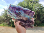 Polished Large Watermelon Fluorite Slice x 1 From Uis, Namibia