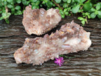 Natural Red Hematoid Quartz Clusters x 2 From Zambia