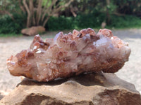 Natural Red Hematoid Quartz Clusters x 2 From Zambia