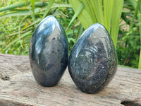 Polished Black Tourmaline Standing Free Forms x 2 From Madagascar
