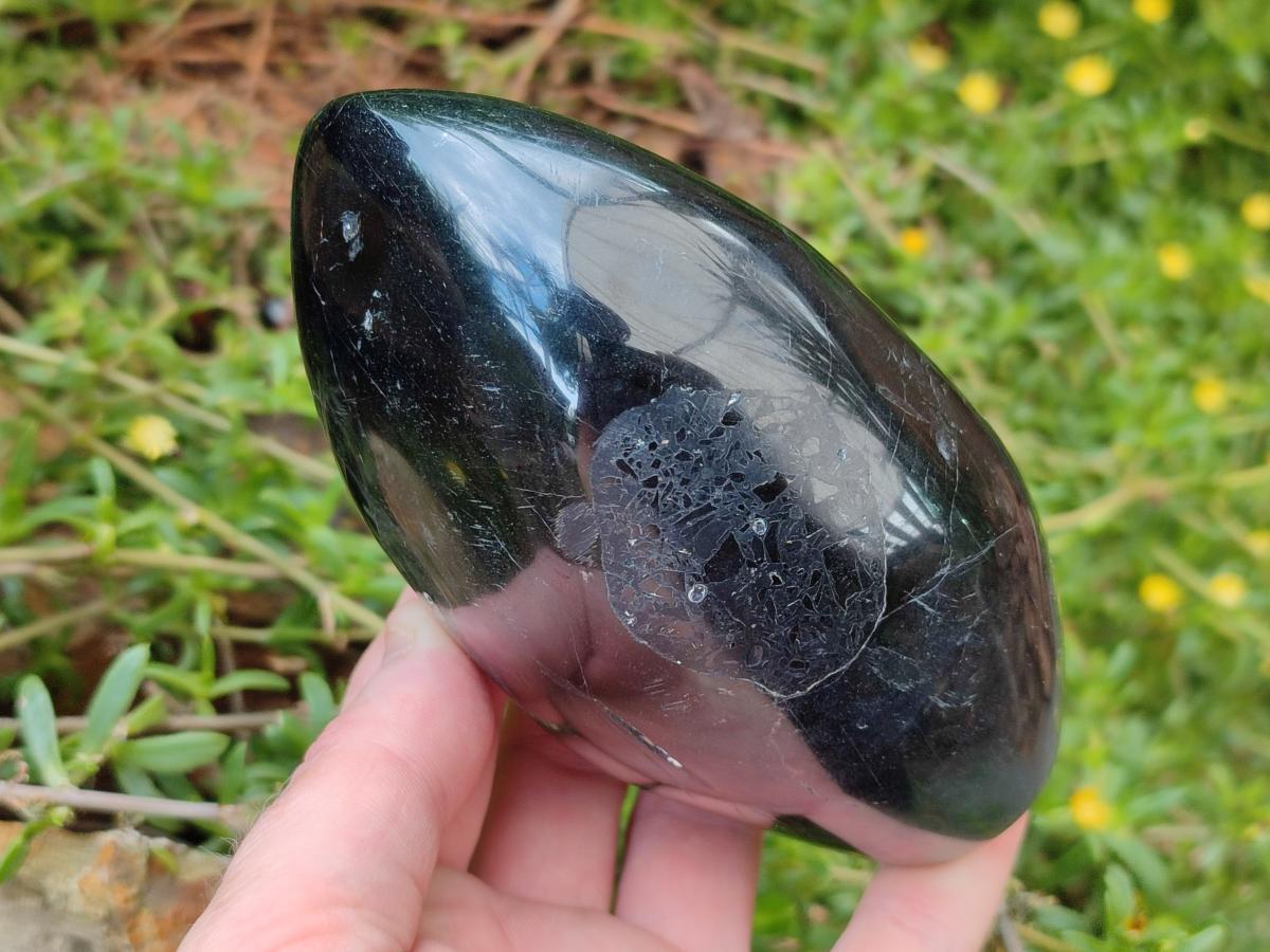 Polished Black Tourmaline Standing Free Forms x 2 From Madagascar