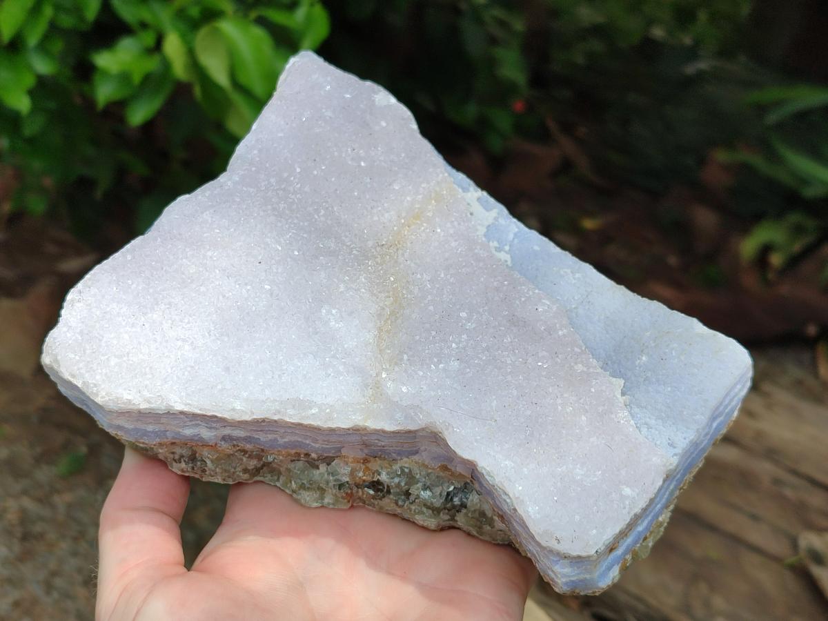 Natural Blue Lace Agate Crystalline Plate x 1 From Namibia