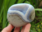 Polished Blue Lace Agate Standing Free Forms x 4 From Nsanje, Malawi
