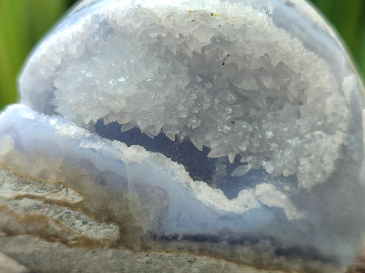 Polished Blue Lace Agate Standing Free Forms x 4 From Nsanje, Malawi
