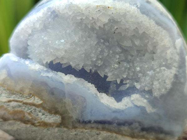 Polished Blue Lace Agate Standing Free Forms x 4 From Nsanje, Malawi