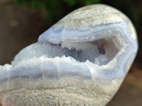 Polished Blue Lace Agate Standing Free Forms x 4 From Nsanje, Malawi