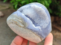 Polished Blue Lace Agate Standing Free Forms x 4 From Nsanje, Malawi