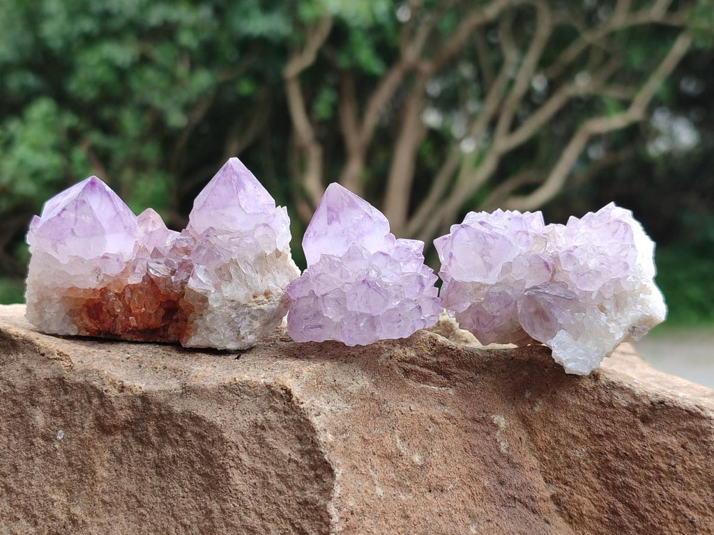 Natural Sunburst Amethyst Spirit Crystal Clusters x 20 From Boekenhouthoek, South Africa