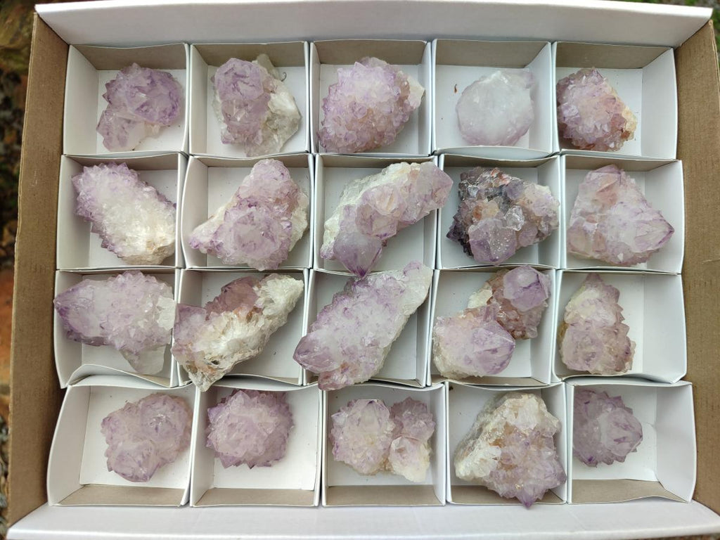 Natural Sunburst Amethyst Spirit Crystal Clusters x 20 From Boekenhouthoek, South Africa