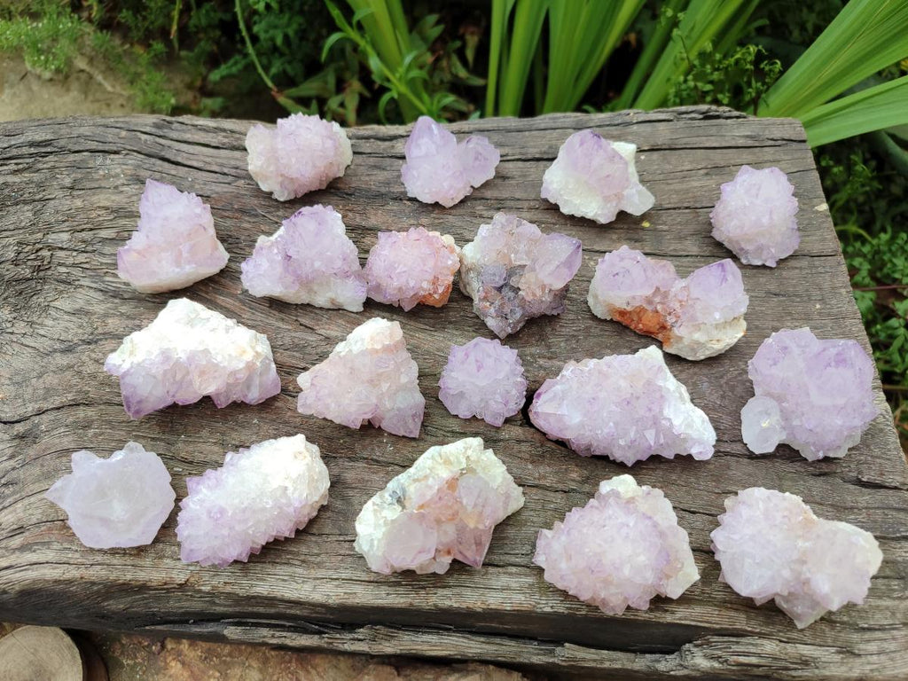 Natural Sunburst Amethyst Spirit Crystal Clusters x 20 From Boekenhouthoek, South Africa