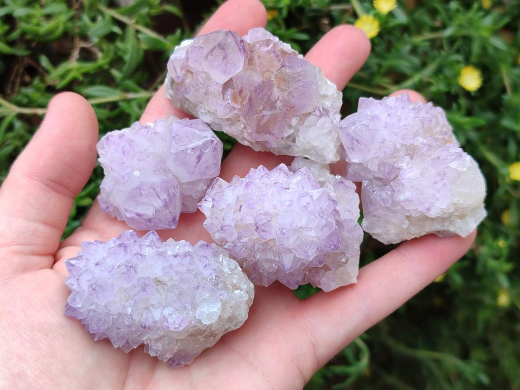 Natural Sunburst Amethyst Spirit Crystal Clusters x 20 From Boekenhouthoek, South Africa