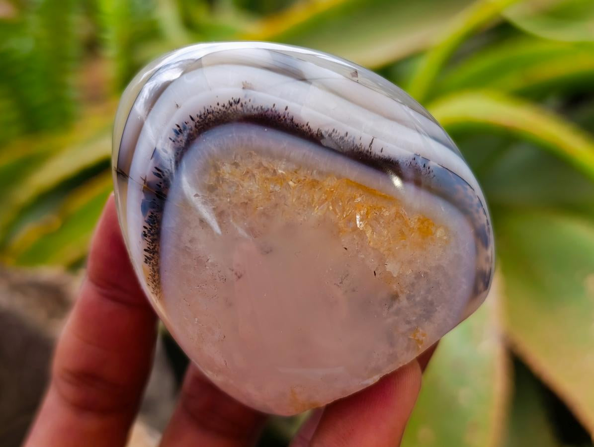 Polished Dendritic Agate Standing Free Forms x 6 From Moralambo, Madagascar