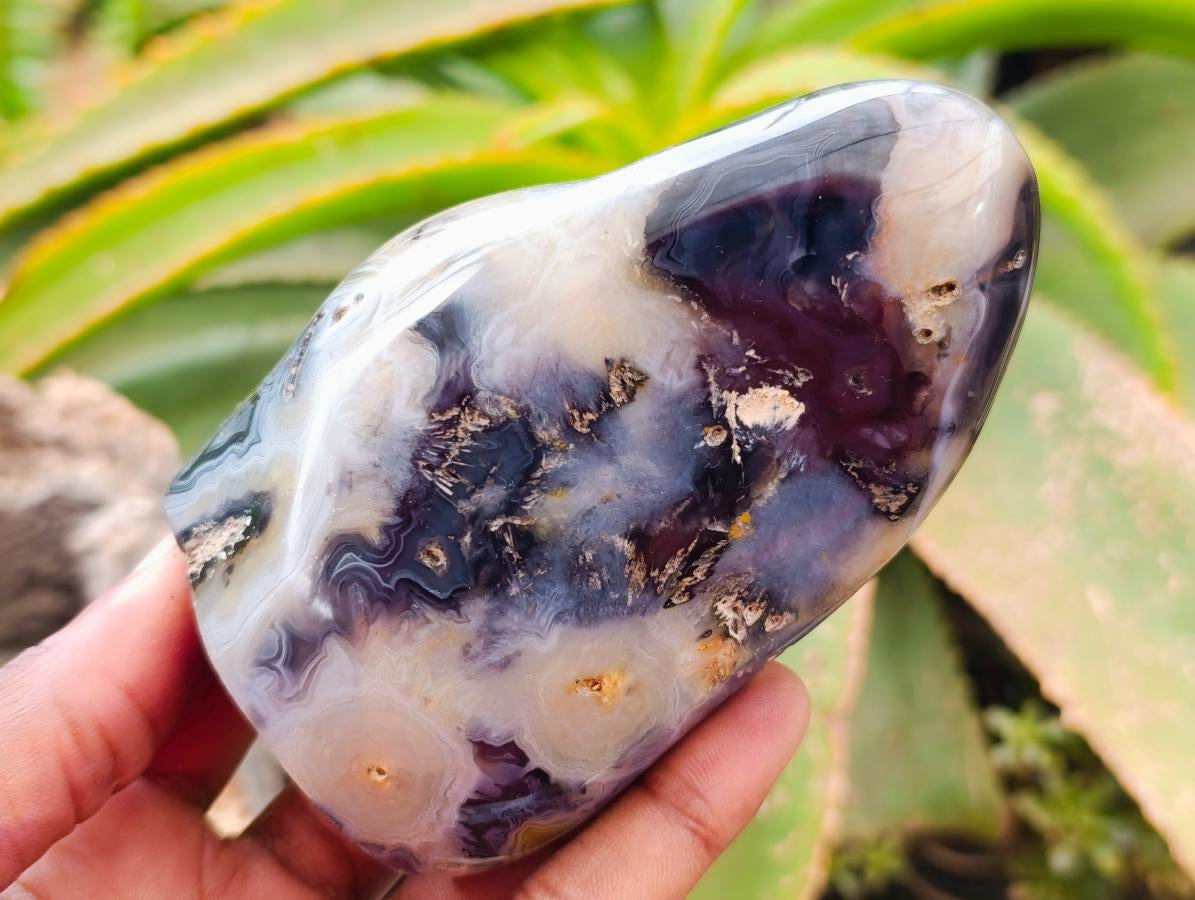 Polished Dendritic Agate Standing Free Forms x 6 From Moralambo, Madagascar