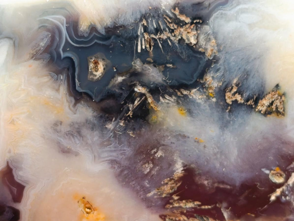 Polished Dendritic Agate Standing Free Forms x 6 From Moralambo, Madagascar