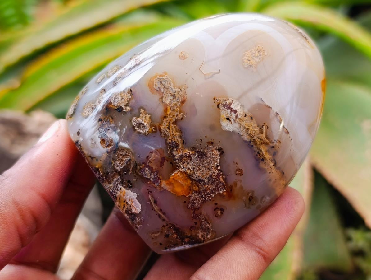 Polished Dendritic Agate Standing Free Forms x 6 From Moralambo, Madagascar