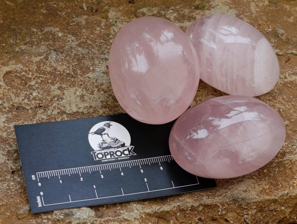 Polished Rose Quartz Palm Stones x 12 From Madagascar
