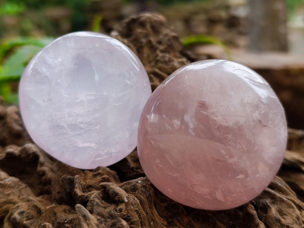 Polished Rose Quartz Palm Stones x 12 From Madagascar