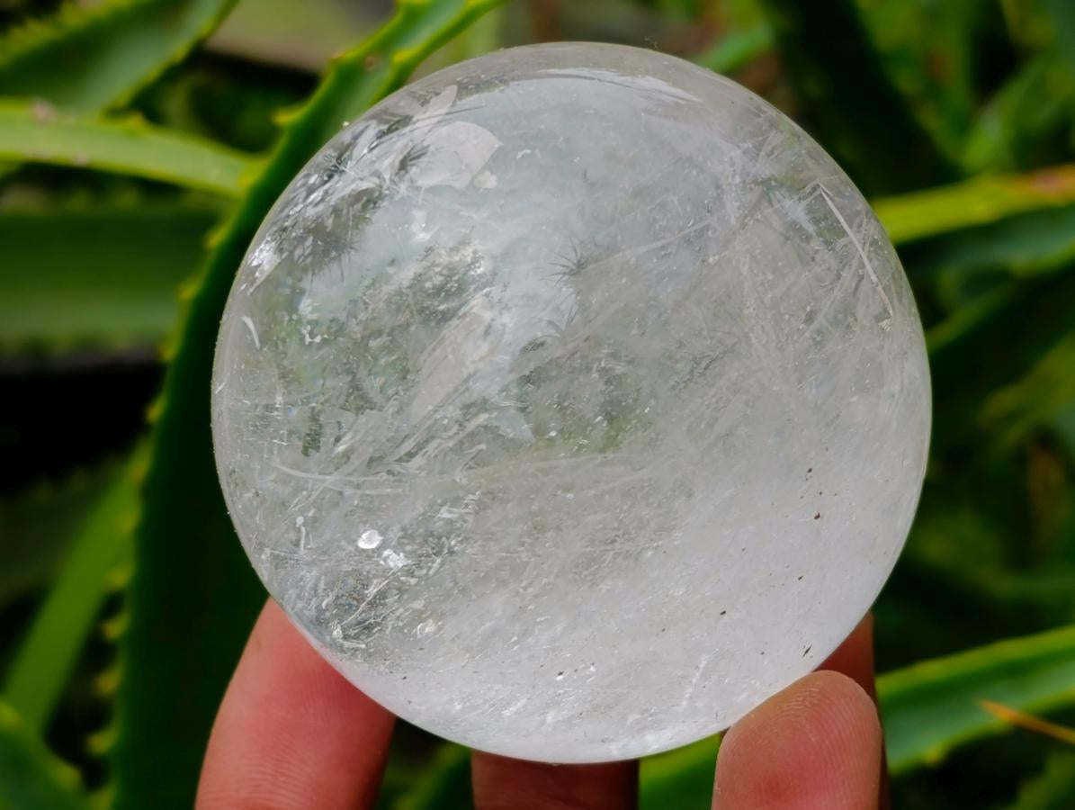 Polished Clear Quartz Crystal Balls x 3 From Madagascar