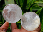 Polished Clear Quartz Crystal Balls x 3 From Madagascar