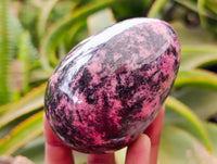 Polished Rhodonite Hearts and One Egg x 4 From Ambindavato, Madagascar