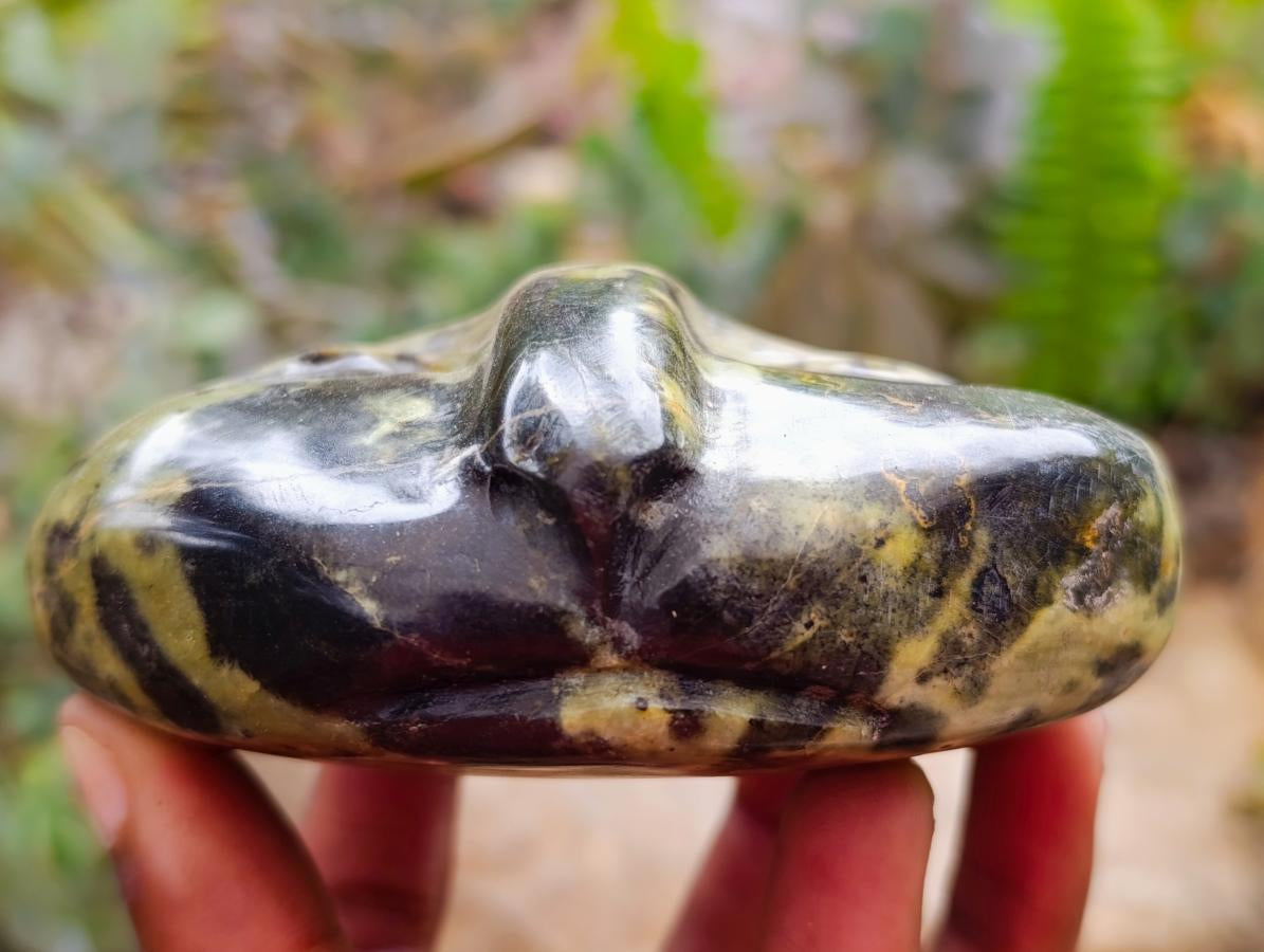 Hand Made Leopard Stone Cat Face Carvings x 3 From Zimbabwe