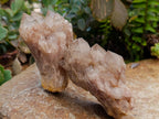 Cascading Smokey White Phantom Luena Quartz Clusters x 6 From Luena , Congo