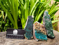 Natural Libethenite Crystals On Dolomite Matrix Specimens x 3 From Shituru, Congo