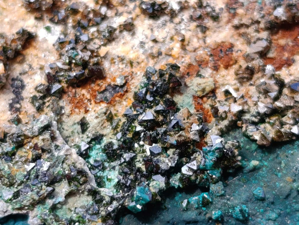 Natural Libethenite Crystals On Dolomite Matrix Specimens x 3 From Shituru, Congo