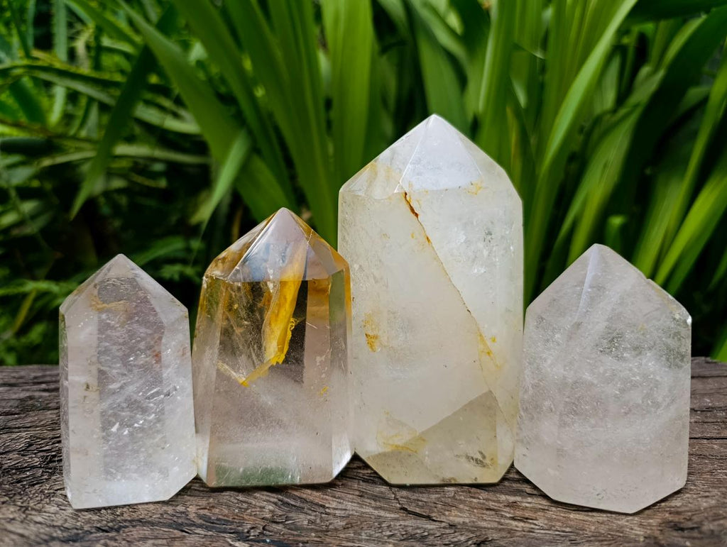 Polished Mixed Selected Quartz Crystals x 4 From Madagascar