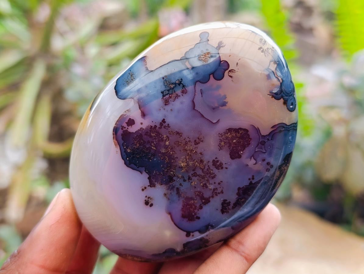 Polished Dendritic Agate Standing Free Forms x 6 From Moralambo, Madagascar