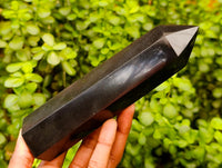 Polished Black Basalt Points x 3 From Madagascar