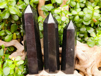 Polished Black Basalt Points x 3 From Madagascar